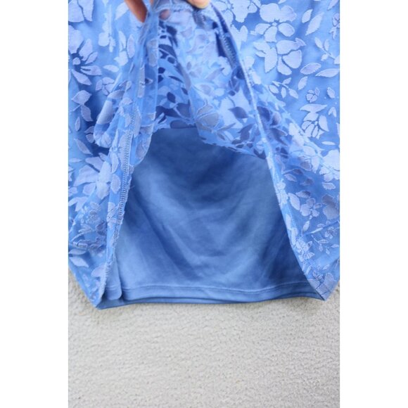 Laundry by Shelli Segal Mesh Overlay Floral Top-Large-Whimsigoth - Picture 3 of 10